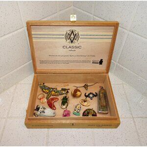 Vintage Avo Uvezian Wood Cigar Box stash box trinket wooden jewelry box